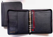 porte-documents pur cuir noir, format de bureau, 7 anneaux (1PR)