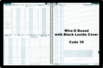 Harvard Elite English. Two pages per week, dates on the left page actions on the right, Wire-O Bound.