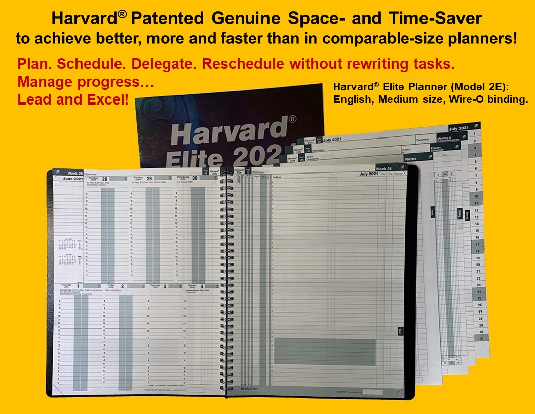 Harvard Elite Planner, Medium Size, Code (2E)