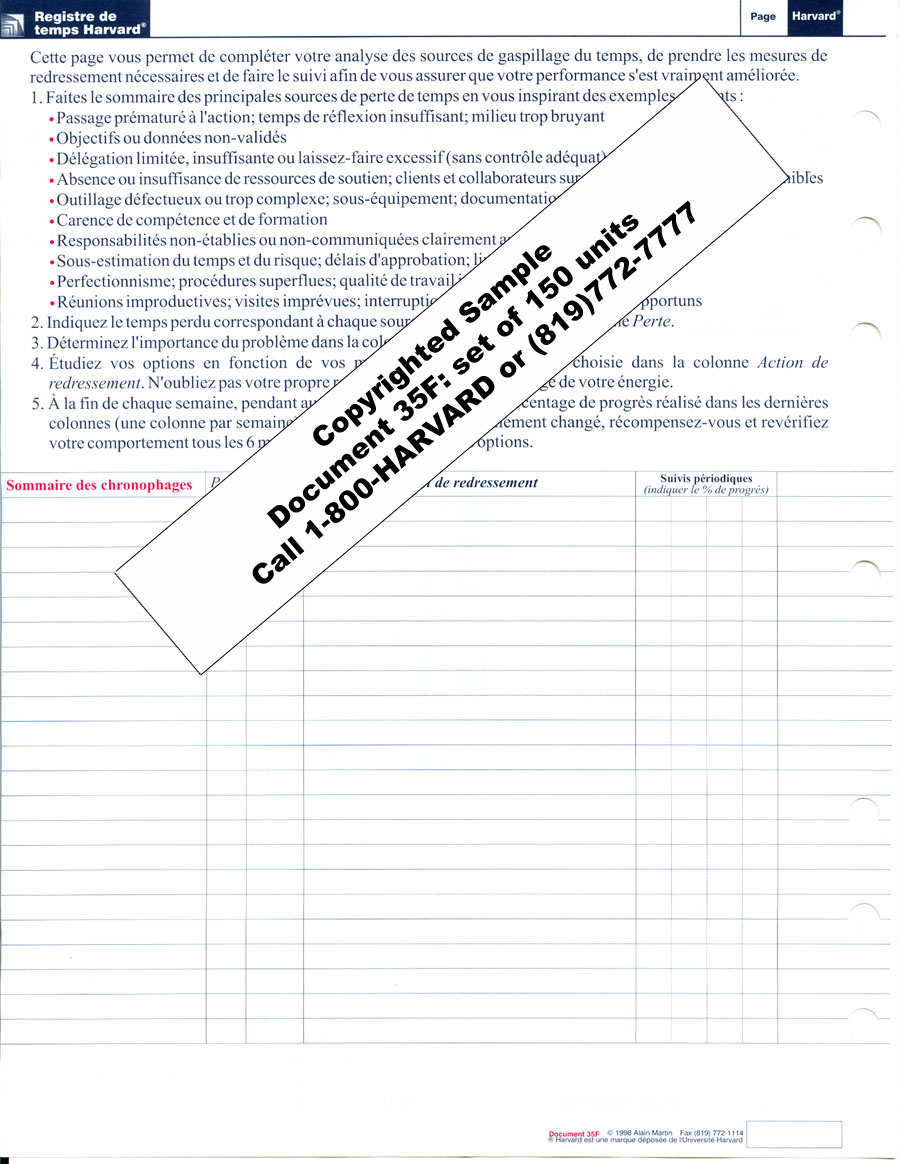 Time & Productivity Diagnosis Log (code 35F)