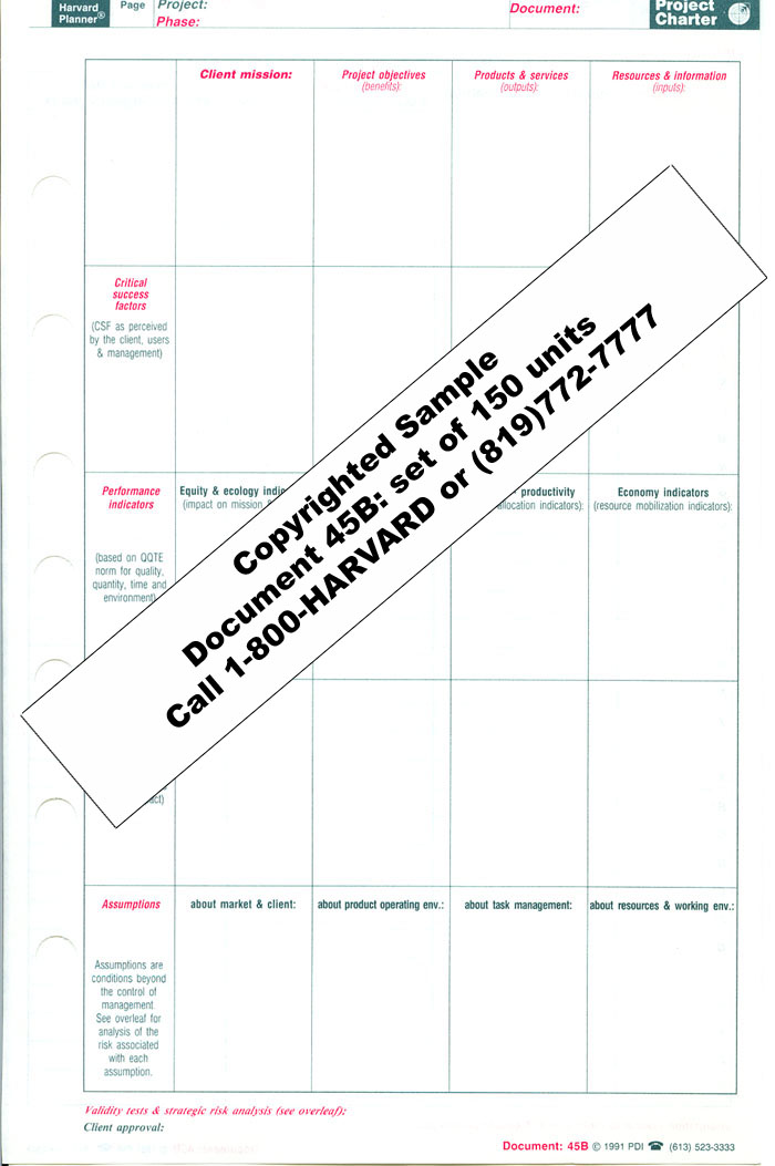 Harvard Project-Scope Definition Tool (code 45B)